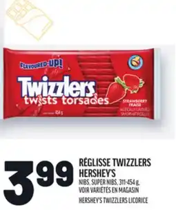 Metro RÉGLISSE TWIZZLERS HERSHEY'S | HERSHEY'S TWIZZLERS LICORICE offer