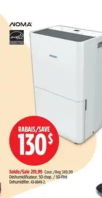 Canadian Tire NOMA 50-Pint Dehumidifier offer