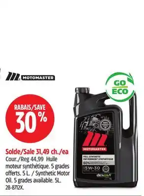 Canadian Tire MotoMaster Synthetic Motor Oil offer