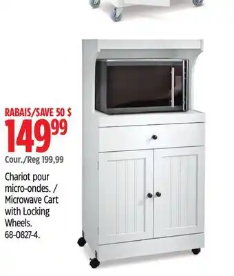 Canadian Tire FOR LIVING Microwave Cart with Locking Wheels offer