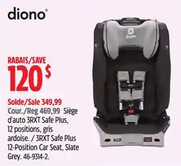Canadian Tire DIONO 3RXT Safe Plus 12-Position Car Seat, Slate Grey offer