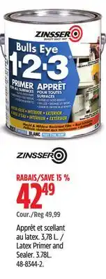 Canadian Tire Zinsser Latex Primer and Sealer offer