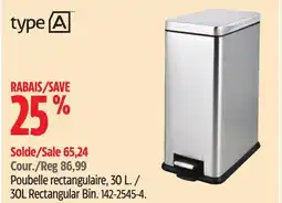 Canadian Tire Type A 30L Rectangular Bin offer
