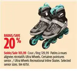 Canadian Tire Ultra Wheels Recreational Inline Skates offer