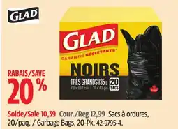 Canadian Tire Glad Garbage Bags, 20-Pk offer