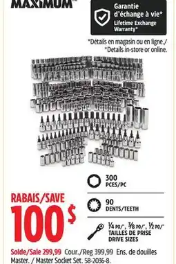 Canadian Tire MAXIMUM Master Socket Set offer