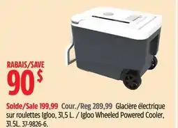 Canadian Tire Igloo Wheeled Powered Cooler, 31.5L offer