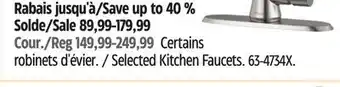 Canadian Tire Pfister Selected Kitchen Faucets offer