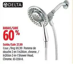 Canadian Tire Delta In2ition 2-in-1 Shower Head, Chrome offer
