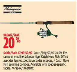 Canadian Tire Shakespeare Catch More Fish Spinning Combos offer
