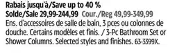Canadian Tire Danze 3-Pc Bathroom Set or Shower Columns offer