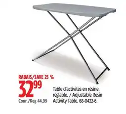 Canadian Tire Adjustable Resin Activity Table offer