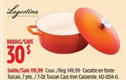 Canadian Tire Lagostina 7-Qt Tuscan Cast-Iron Casserole offer