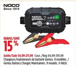 Canadian Tire NOCO Genius Battery Charger / Maintainers offer