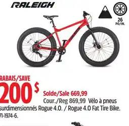 Canadian Tire RALEIGH Rogue 4.0 Fat Tire Bike offer