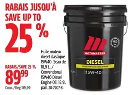 Canadian Tire MOTOMASTER Conventional 15W40 Diesel Engine Oil offer