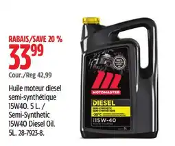 Canadian Tire MotoMaster Semi-Synthetic 15W40 Diesel Oil offer