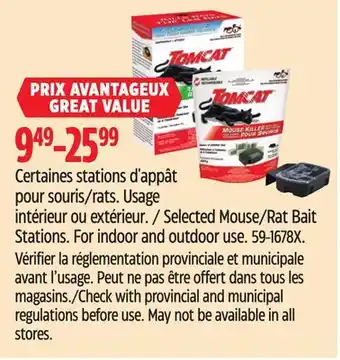 Canadian Tire Selected Mouse/Rat Bait Stations offer