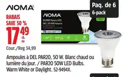 Canadian Tire NOMA PAR20 50W LED Bulbs. Warm White or Daylight offer