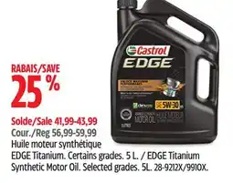 Canadian Tire Castrol EDGE Titanium Synthetic Motor Oil offer