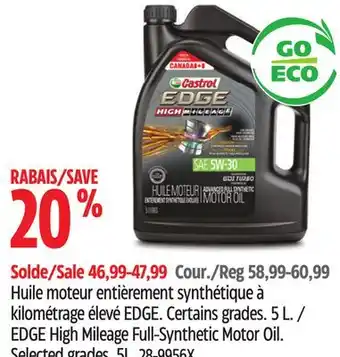 Canadian Tire Castrol EDGE High Mileage Full-Synthetic Motor Oil offer