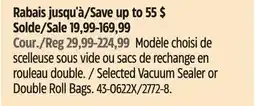 Canadian Tire FoodSaver Selected Vacuum Sealer or Double Roll Bags offer