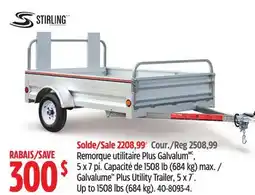 Canadian Tire Stirling Galvalume Plus Utility Trailer, 5 x 7' offer