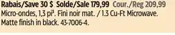 Canadian Tire PANASONIC 1.3 Cu-Ft Microwave. Matte finish in black offer