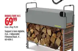 Canadian Tire Yardworks Adjustable Firewood Rack, 4' offer