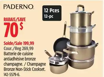 Canadian Tire Paderno Champagne Bronze Non-Stick Cookset offer