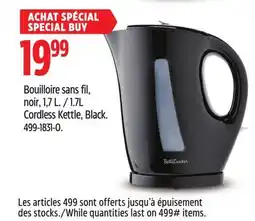 Canadian Tire 1.7L Cordless Kettle, Black offer