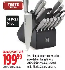 Canadian Tire Henckels Satin-Finish Stainless-Steel Knife Block Set offer