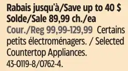 Canadian Tire Braun Selected Countertop Appliances offer