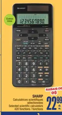 Jean Coutu SHARP Selected scientific calculators offer