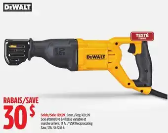Canadian Tire DEWALT VSR Reciprocating Saw, 12A offer