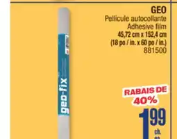 Jean Coutu GEO Adhesive film offer