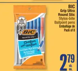 Jean Coutu BIC Grip Ultra Round Stic Ballpoint pens offer
