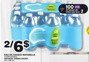Marches Tradition COMPLIMENTS NATURAL SPRING WATER offer