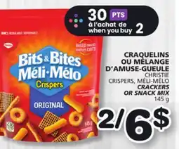 Marches Tradition CRISPERS, MÉLI-MÉLO CRACKERS OR SNACK MIX offer