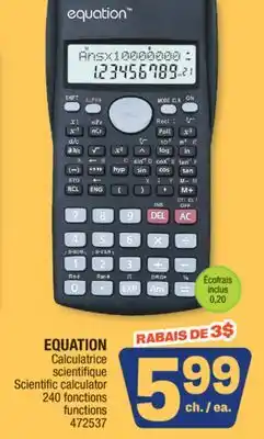 Jean Coutu EQUATION Scientific calculator offer