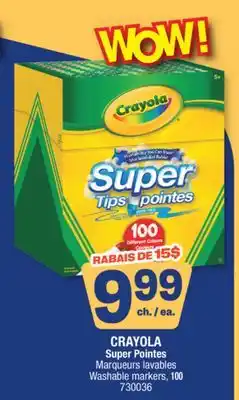 Jean Coutu CRAYOLA Super Pointes Washable markers offer