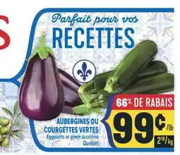 Marché Adonis AUBERGINES OU COURGETTES VERTES | Eggplants or green zucchinis offer