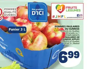 Marché Bonichoix COMPLIMENTS PAULARED OR SUNRISE APPLES offer