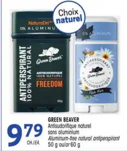 Uniprix GREEN BEAVER Antisudorifique naturel sans aluminium/Aluminum-free natural antiperspirant offer