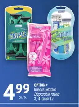 Uniprix OPTION+ Rasoirs jetables/Disposable razors offer