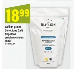 Maxi CAFÉ GRAINS BIOLOGIQUE CAFÉ NAPOLÉON, 650 g offer