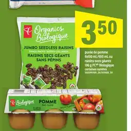 Maxi PURÉE DE POMME 6X100 ML/650 ML OU RAISINS SECS GÉANTS 196 G PC BIOLOGIQUE offer