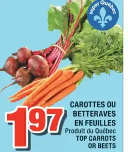 Super C CAROTTES OU BETTERAVES EN FEUILLES | TOP CARROTS OR BEETS offer