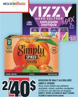 Super C BOISSON DE MALT ALCOOLISÉE SIMPLY SPIKED | SIMPLY SPIKE ALCOHOLIC MALT DRINK offer