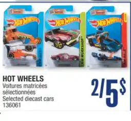 Jean Coutu HOT WHEELS Selected diecast cars offer
